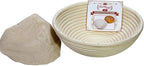 Saint Germain Bakery Premium Round Bread Banneton Basket with Liner - Perfect Brotform Proofing Basket for Making Beautiful Bread (8 inch)