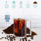 Cold Brew Coarse Ground Coffee, High Caffeine Blend, Dark Roast, 1 LB, Extra Strong, Cold Brewing & French Press
