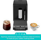 CASABREWS ACAFE PLUS Automatic Espresso Machine, 20bar Espresso Coffee Machine with Grinder and Milk Frother, Professional Coffee Maker with Touch Screen for Cappuccino and Americano, Black