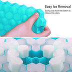 Ice Cube Trays with Lid, 2 Pack Silicone Ice Cube Trays with Lid-37 Grid, Easy-Release 74 PCS Small Ice Cubes for Iced Coffee Cocktail Whisky Chocolate Soup Food,BPA Free,Durable,Dishwasher Safe