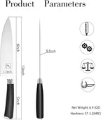 imarku Chef Knife - Pro Kitchen Knife 8 Inch Chef's Knives Japanese SUS440A Stainless Steel Sharp Paring Knife with Ergonomic Handle, Black Handle, Christmas and Thanksgiving Gifts for men and Women