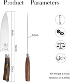 imarku Chef Knife - Pro Kitchen Knife 8 Inch Chef's Knives Japanese SUS440A Stainless Steel Sharp Paring Knife with Ergonomic Handle, Orange Handle, Christmas and Thanksgiving Gifts for Men and Women