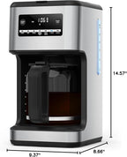 COWSAR 14-Cup Coffee Maker, 24-Hour Programmable Coffee Brewer, Keep Warm, Drip Free, Washable Filter, Stainless Steel, Silver - Commercial Performance