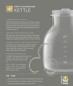 Teabloom Purity Glass Whistling Kettle – 100% Plastic-Free, Premium Borosilicate Glass, 56 oz (7-Cup) Capacity, Stovetop Safe, Lead-Safe & Chemical-Free Water Boiling with Whistle Cue