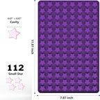 Mini Star Silicone Mold, 112 Cavities Chocolate Candy Molds with Stars Shape for Homemade Pet Training Treats/Biscuits, Food Grade Star Mold for Fruit Snack/Cake Decor (with a Scraper)