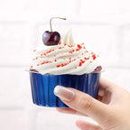 EUSOAR Disposable Ramekins with Lids, 5oz 100pcs Muffin Liners Cups with Lids, Creme Brulee Foil Ramekins, Aluminum Foil Cupcake Baking Cups, for Party Favor Birthday 5 Colors Mixed