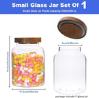 Glass Food Storage Jar with Lids Spoon Glass Coffee Canister Borosilicate Glass Food Containers for Ground Coffee Beans Nut Pasta Sugar Candy Spice Rice Tea (1200ml/40oz-1 pack-no spoon)