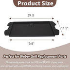 7034 Cast Iron Griddle Plate with Carry Bag for Weber Traveler Grills 9010001 9020001，Upgrade Flat Top Griddle Replacement Part for 9030001 9013001 9011701 Weber Traveler Portable Gas Grills,Black