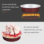 Beasea Disposable Mini Pie Tins with Lids, 50 Pack 4” 7.3oz 215ml Small Round Aluminum Baking Tart Foil Container for Individual Dessert Cupcake Cheesecake Ramekin Quiche Oven Dishes - Wine Red