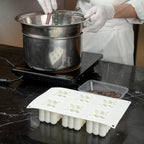 Restaurantware-6 Cavities Pastry & Baking Mold, 1 Oven-Ready 3D Mold - Flexible, Freezable, White Silicone Silicone Mold For Baking, Easy Release, For Chocolate, Cheesecake, Jelly, Or Mousse