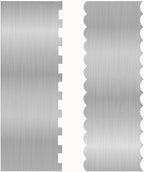 2 Pcs Stainless Metal Cake Scraper Smoother Double Sided Patterned Edge Cake Decorating Supplies Spatula Frosting Icing Tools Comb for Icing Cakes Buttercream Decorating