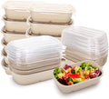 Aksipo 50 Pack 33 Oz Disposable Meal Prep Containers with Lids, Rectangle Paper Bowls with Lids for Salad,Leftovers, Leak-proof To Go Food Box Cardboard Lunch Box Compostable Take Out Food Containers