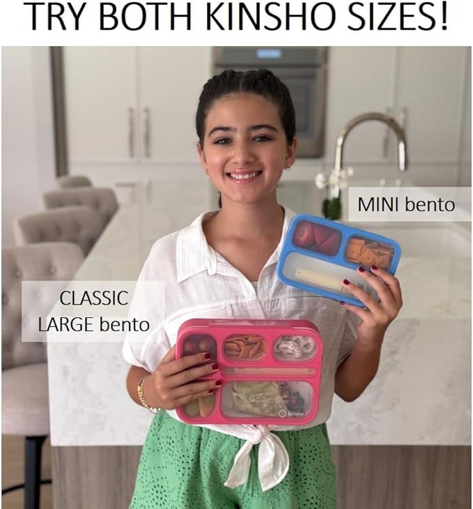 Kids Glitter Snack Container - Mini Bento Lunch-Box, Small Leakproof Container Boxes for Toddlers Girls Snacks Lunches, 3 Compartment - School Daycare Portion Containers, Pink Purple Sparkle Set of 2