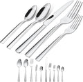 45-Piece Flatware Sets, Silverware Set for 8, Durable Stainless Steel Tableware in Ergonomic Design Size and Weight, Kitchen Utensils Set with Steak Knives, Rust-proof, Dishwasher Safe