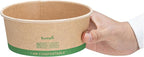Restaurantware Paper Food Containers 200 Pack Of 25 oz Disposable Round Kraft Salad Bowls BPI-Certified Compostable Stackable Greaseproof Meal Prep Take Out Containers For Soups, Snacks And Desserts