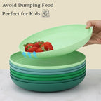 Wheat Straw Plates - 10 Inch Unbreakable Dinner Plates Set of 8 - Modern Dinnerware Dishes Dishwasher & Microwave Safe-Lightweight Plates for kitchen,camping (Forest Series)