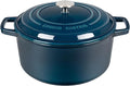 Enameled Cast Iron Dutch Oven Pot With Lid, Dutch Oven for Sourdough Bread Baking Round Pot Dule Handle, 7.5 Quart, Blue