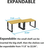 Kitchen Cabinet Organization Shelf，Set of 2 Height Adjustable Storage Racks，Stackable，Expandable，Countertop Shelves Organizer，Pantry Shelving