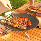 Grill pan,grill pan for indoor cooking,grill pans for stove tops,15" Round BBQ Griddle for Induction,Gas Stove, Electric Cooktop, Indoor or Outdoor Grilling.