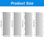 4 Pieces Stainless Steel Cake Scraper 10 Inch and Sided Patterned Edge Stripe Edge Smoother Scraper Cake Decorating Comb Cake Pastry Cutter for Mousse Butter Cream Cake Decoration