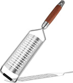 KULUNER Professional-Grade Lemon Zester with Fine Blades, Lightweight Cheese/Vegetable Grater, Solid Wood Handle Design - Rust-Resistant, Durable, Essential Kitchen Tool （B2）