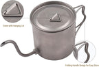 Gooseneck Coffee Kettle, 400ml Pour Over Kettle Ti Folding Handle Water Kettle with Lid