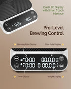 Maestri House S3 Coffee Scale with Timer, 3kg/0.1g Rechargeable Digital Scale, 3 Brew Modes, Adjustable Ratios & Flow Rate Display, Barista-Grade for Pour-Over, Espresso, French Press –White