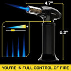 Cocktail Smoker Kit Butane Torch - Premium Quality Wood - Wooden Bar Smoker for Cocktails - Old Fashioned Cocktails, Whiskey or Bourbon, Drinks - Gift for Men