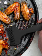 2 Pcs Of Silicone Basting Brushes Heat Resistant Pastry Brush Oil brush BBQ Grill Brush Set One-Piece Design, Suitable For Barbecue Oven Teppanyaki Kitchen Cooking Easy Clean Black