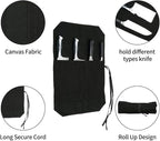 HERSENT Chef's Knife Roll Bag,Portable Travel Chef Knife Case Carrier Storage Bag with 4 Slots Best Gift for Pro Chef or Culinary Enthusiasts Men Women