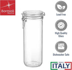 Bormioli Rocco Fido Cylinder 46 oz Airtight Jar (Set of 2) - BPA-Free Glass Ingredient Container - Ideal for Canning, Fermentation, Pantry Organization, Kitchen Storage - Dishwasher & Food Safe