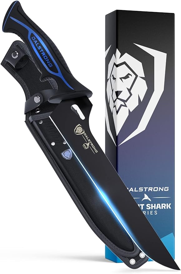 Dalstrong Slicing & Carving Fillet Knife - 10 inch - Night Shark Series-7CR17MOV High Carbon Steel-Titanium Coated-Fillet Knife for Fish & Meat Slicer - Polypropylene Handle - Sheath- NSF Certified