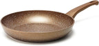 Innwewell Non Stick Frying Pan - Granite Stone Non Stick Skillet Frying Pans, Safe&No Toxic Egg Omelette Frying Pan, Nonstick Cookware Cooking Pan, Induction Compatible, PFOA Free(9.5inch, Gold)
