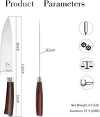 imarku Chef Knife - Pro Kitchen Knife 8 Inch Chef's Knives High Carbon Japanese SUS440A Stainless Steel Sharp Paring Knife with Ergonomic Handle, Red Handle, Christmas Gifts for Men and Women