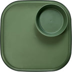 Madesmart Dipware Reusable Dining Plate/Serving Tray for Appetizers and Snacks, Food-Safe Appetizer Serving Platter with Removable Dip Bowl, Olive