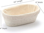 Saint Germain Bakery Premium Round Bread Banneton Basket with Liner - Perfect Brotform Proofing Basket for Making Beautiful Bread (10 inch Oval)