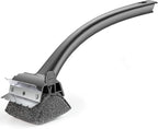 Grill Brush for Outdoor BBQ - Replaceable Bristle Free Heading and Reinforced Scraper - Safe BBQ Brushes for Porcelain/Gas/Charcoal/Smoker/Cast Iron Grill - Cleaning Brush(Black)