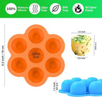 GOKCEN's Silicone Egg Bite Molds [2 Pack] Instant Pot Accessories - Fit Instant Pot 5,6,8 qt Pressure Cooker - Food Freezer Tray with Lid - Reusable Storage Container (Orange & Blue - Egg Bite Mold)