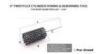 TwistFlex Cylinder Hone | 3” 240SC Flexible Cylinder Honing & Deburring Tool | 3” (76.2mm) Bore Brush for Hole Diameters 2.8"- 3.02" | Silicon Carbide 240 Grit | 13.5" Length | 1 Pack