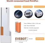 EVEBOT Handheld Food PrintPen for Barista Portable Mini Coffee PrintPen Latte Art Macaron Cookie DIY Design, Bluetooth 4.2-1PCS Red Color