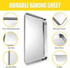 Baking Sheet, Cookie Sheet, Stainless Steel Baking Pan, 2 Piece-19.6''x 13.8'' x 1.2'', Large Sheet Pan for Oven, Baking Tray for Baking&Roasting, Nonstick&Nontoxic&Easy Clean