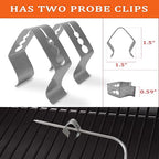 2 Pack High Temperature Meat Probe, Compatible with Camp Chef Wood Pellet Grills, Comes with 2pc BBQ Clip, Replace Stainless Steel Accessories
