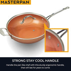 MASTERPAN Copper tone 10 and 12 inch Non-Stick Ceramic Frying Pans 2-Pack