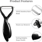 Potato Peelers with Eye Remover - Ultra Sharp Kitchen Peelers for Veggie, Fruit, Dishwasher Safe
