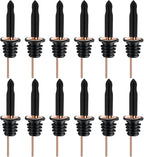 Pafusen 12 Pack Liquor Bottle Pourers, Liquor Pour Spout for Liquor Bottles, Stainless Steel Olive oil Dispenser Spout, Alcohol Pourer Dust Caps Long Covers, Rose Gold