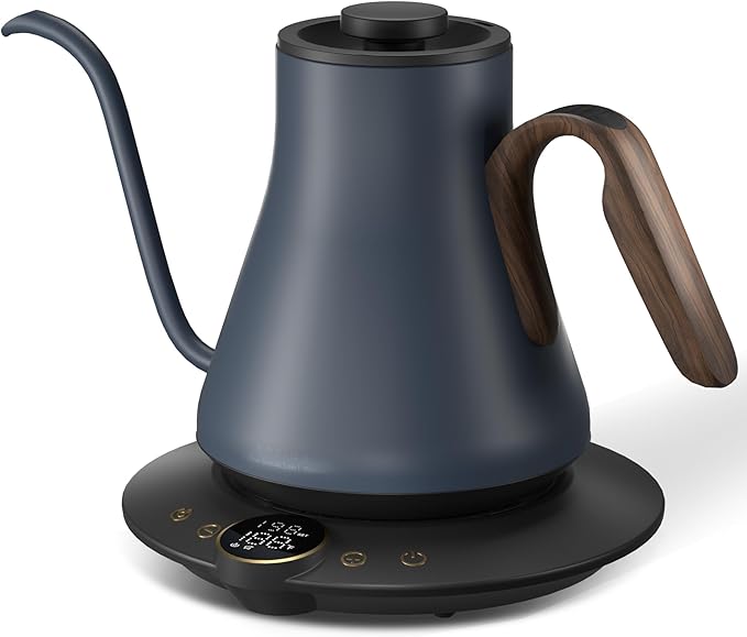Cocinare FLOW B9 Gooseneck Electric Kettle, Precise Temperature Control for Pour-Over Coffee & Tea Brewing, Stainless Steel Interior, Rapid Heating for Boiling Water 1500W/0.9L (Picasso Blue)