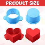 Cake Pop Cutter and Pusher Set - Round and Heart 3D Printed Mold Shapes Press | Baking Tools for Home, Birthday, Wedding Desserts | Reusable Design (Blue, red)