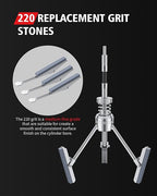 Kolvoii Cylinder Hone Tool Set with Tool Box, Adjustable Engine Cylinder Honing Tool for Sizes 3/4" to 7" Cylinders, 1-1/8", 3" and 4" Diameters with Extra 11 Piece Replacement Honing Stones - Red