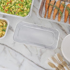 Restaurantware-LIDS ONLY: Foil Lux Foil Pan Lids Pack of 25 Oven-Ready Aluminium Tray Covers - Pans Sold Separately, Fits 1/3 Third-Size Steam Table, Foldable Edges, Freezable, Silver, Disposable