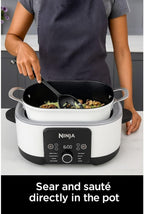 Ninja Foodi PossibleCooker PRO 14-in-1 8.5 Qt Multi-Cooker – Replaces 14 Tools, Nonstick Pot, Glass Lid & Integrated Spoon (White)